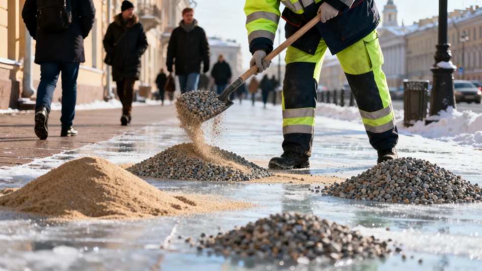 В Петербурге поддержали запрет реагентов на тротуарах