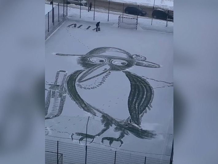 Дворника-художника в Нижнем Новгороде хотят поощрить за картины на снегу