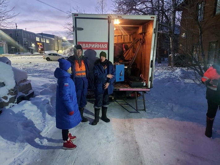 Петрозаводские коммунальщики устраняют последствия аварий, вызванных сильными заморозками